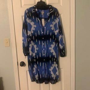 NWT Chico’s royal blue and navy duster size 2 or Large